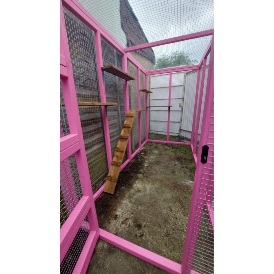 Pink 8FT X 4FT X 6ft High Freestanding Catio Enclosure 